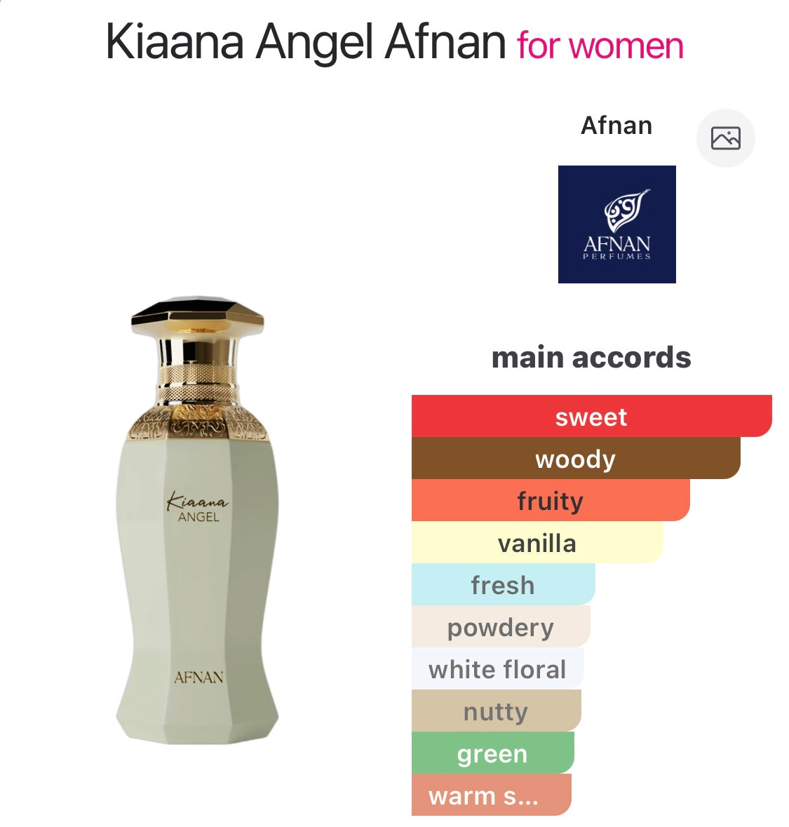Kiaana Angel Afnan for women