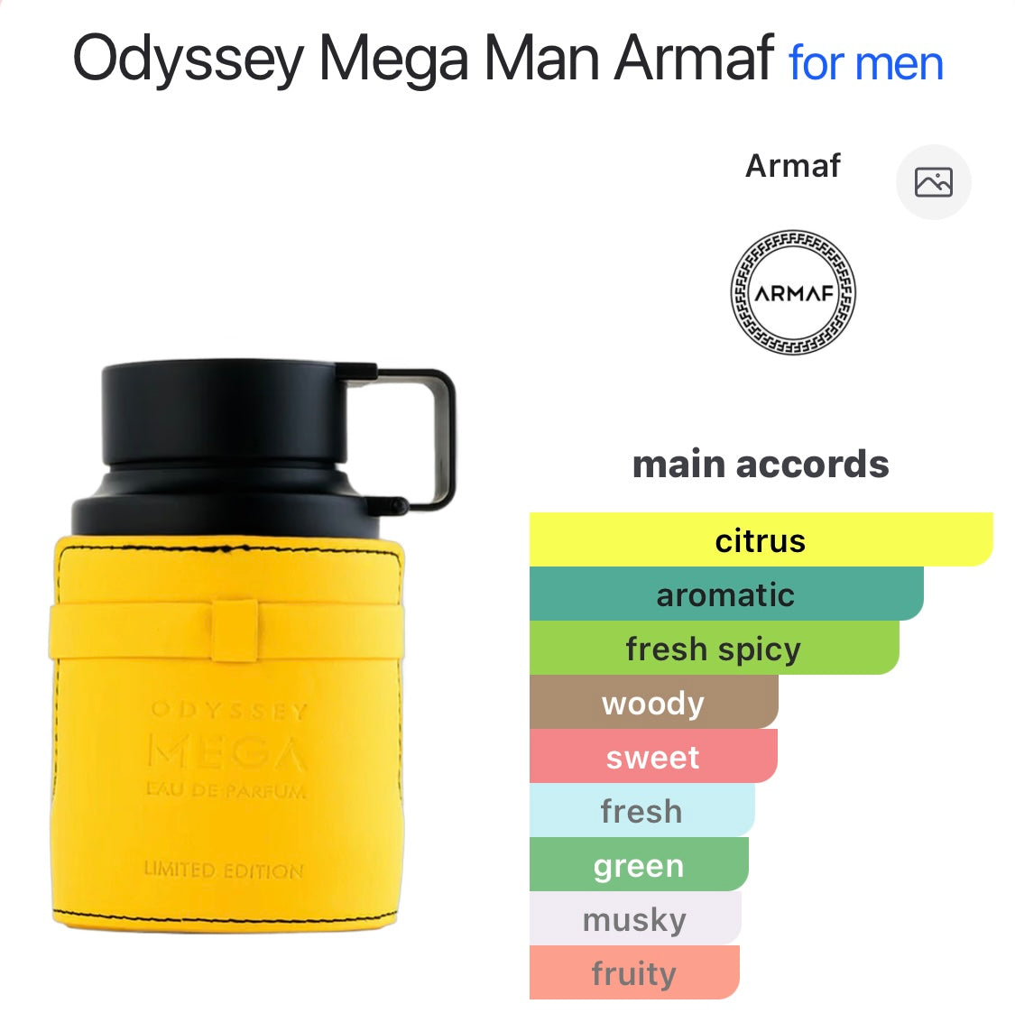 Odyssey Mega Man Armaf for men