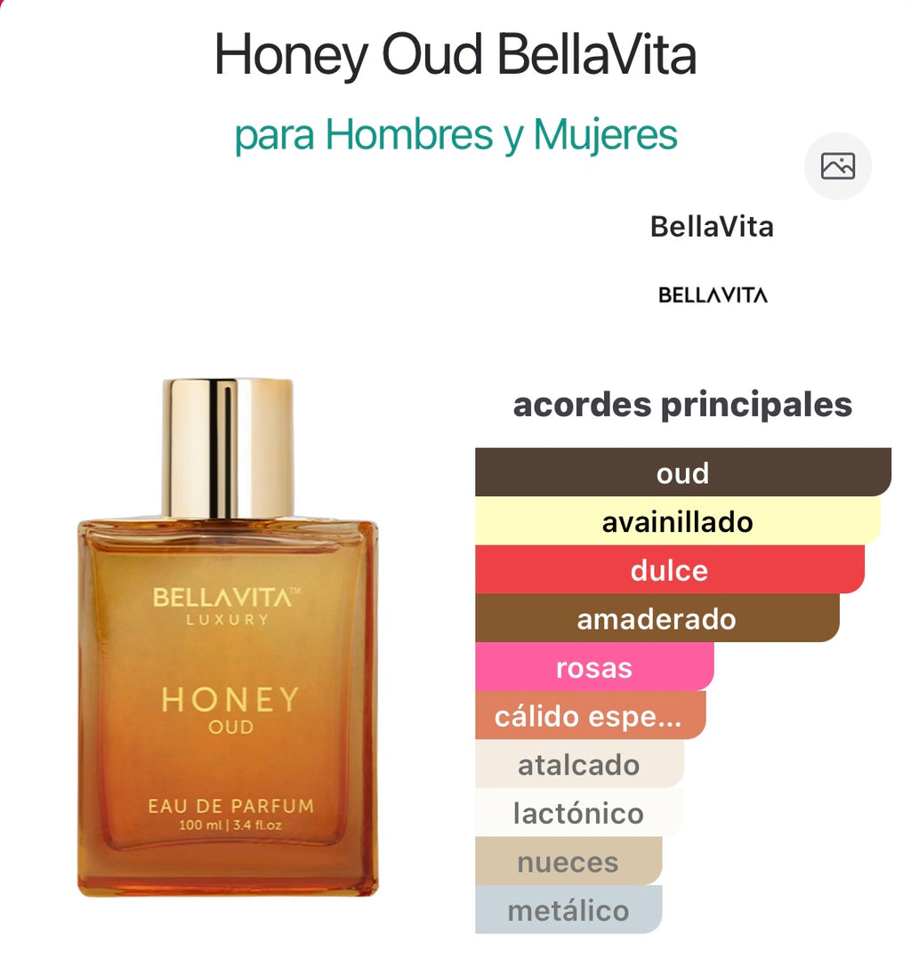 BellaVita Luxury Honey Oud Eau de Parfum (3.4 onzas líquidas)