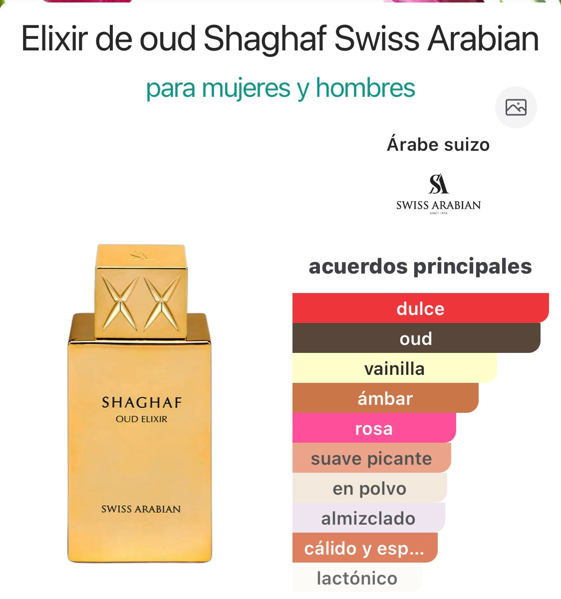 Elixir de oud Shaghaf Swiss Arabian