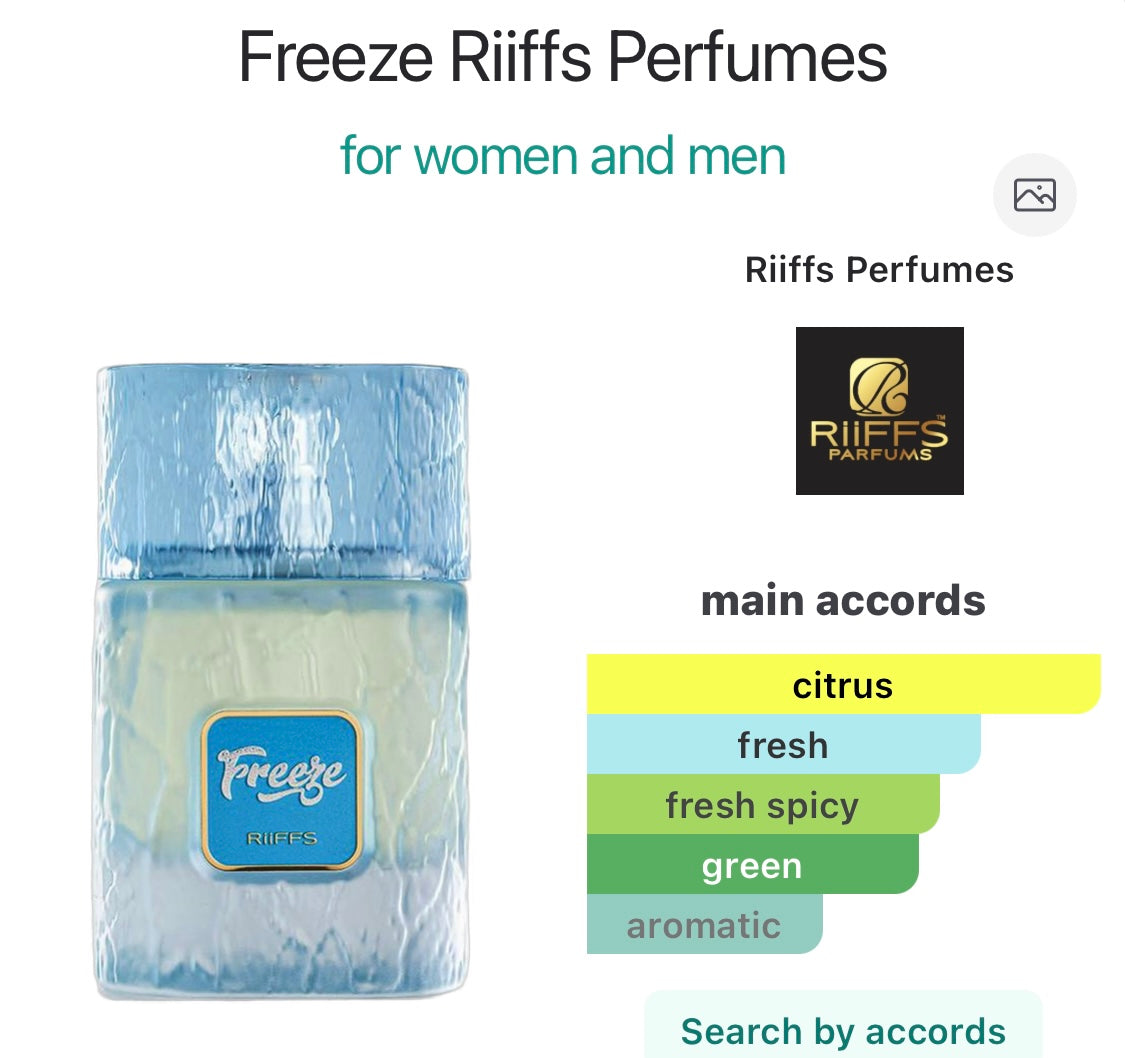 Freeze Riiffs
Extrait De Parfum 3.4 oz
